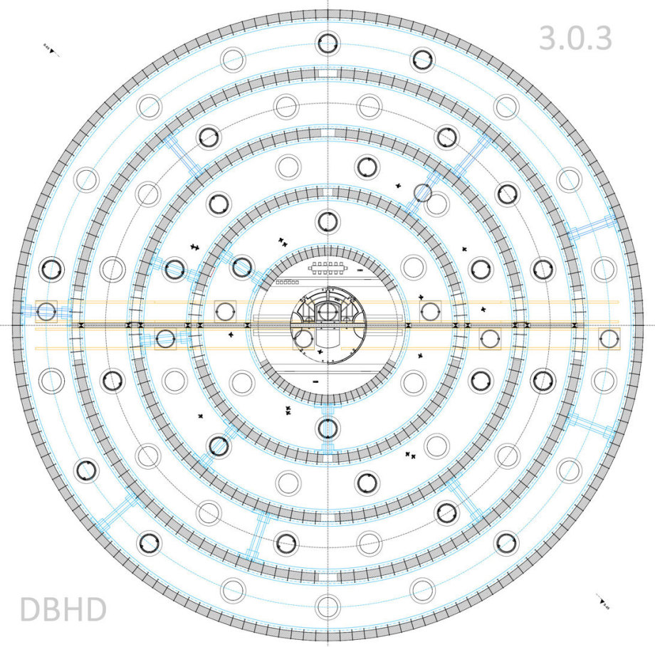Grundriss DBHD 3.0.3 GDF Endlager - hier ohne Wasser-Kühl-Rohre