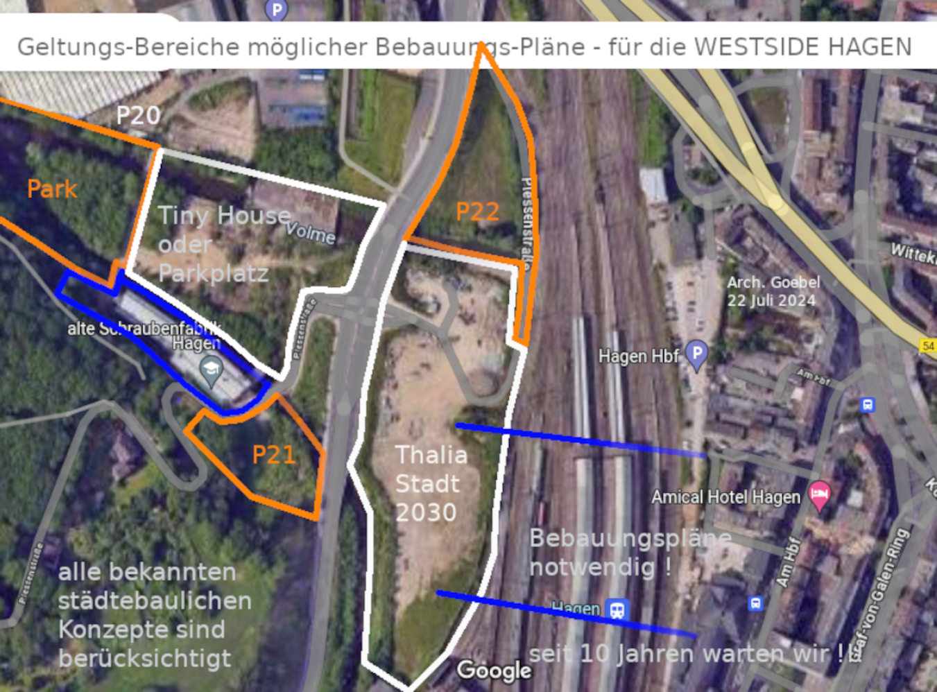 Bebauungspläne Westside Hagen seit 10 Jahren nicht vorhanden